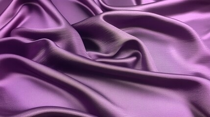 Fototapeta premium Luxurious purple silk fabric with elegant soft folds and waves creating a sensual texture, smooth satin material with gentle shadows and highlights in royal amethyst shade.
