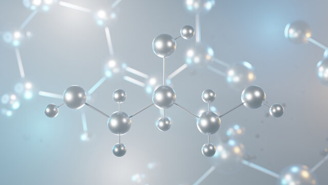 dimercaprol molecular structure, 3d model molecule, heavy metal antagonists, structural chemical formula view from a microscope