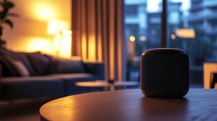 Smart home with phone or smart speaker for automation, featuring wireless connections and AI control.
