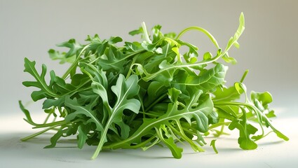 Obraz premium Fresh green arugula leaves.