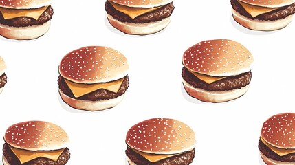 Artistic burger graphic for culinary projects, suitable for packaging and advertising, with a comic-style illustration