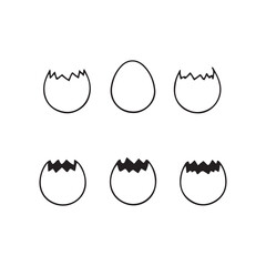 Easter eggs, cracked eggs, silhouette, black and white