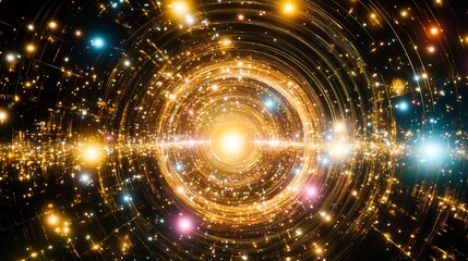 Obraz premium Cosmic swirl, energy vortex, galaxy background, abstract art, digital wallpaper