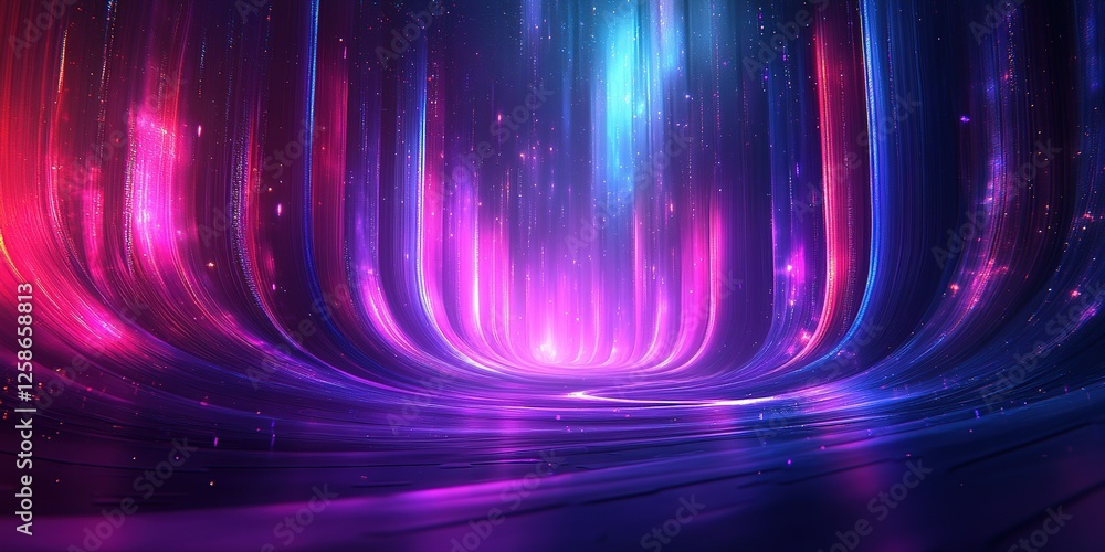 Poster vibrant light patterns create a mesmerizing visual experience in a futuristic setting