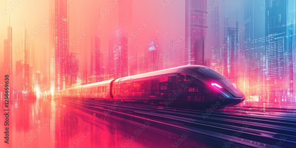 Poster hyperloop transforming urban commuting with high-speed : seamless city transit solutions : smart mob