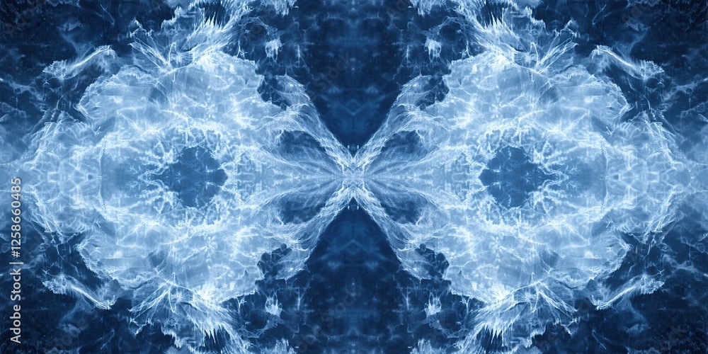 Poster symmetrical blue water patterns create a mesmerizing visual effect during the day