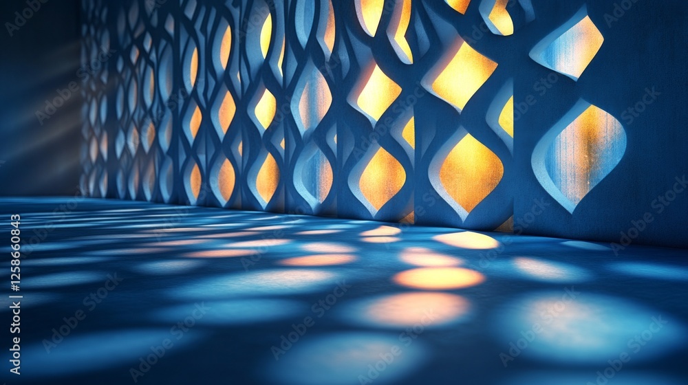 Aufkleber soft light filters through an ornate arabesque design, casting enchanting shadows that mingle with w