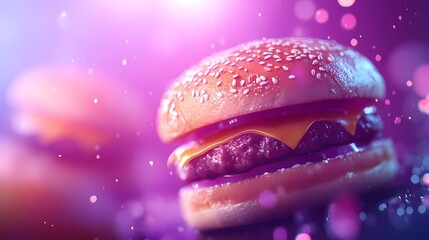 A vibrant and detailed burger graphic designed for culinary projects, suitable for marketing materials, in a book illustration style