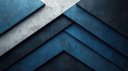 Minimalist Blue background with triangular motifs for design, banner template. White space in the center of the page for text. Minimalist Blue and white modern pattern.