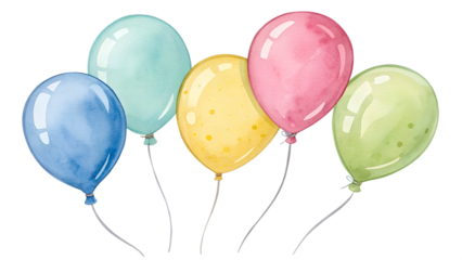 set of balloons watercolor png
