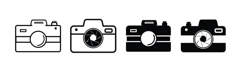 Camera icon set. photo camera icon. camera photography icon set.