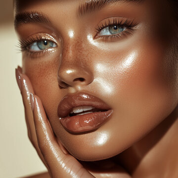 bronze natural glamorous makeup skincare glowing skin bronzer sunkissed model studio 