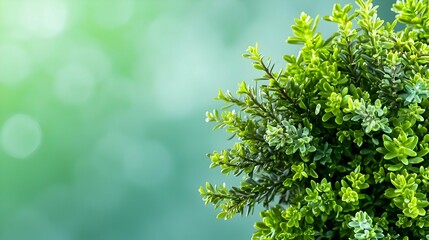 Obraz premium Closeup of Lush Green Foliage Against a Soft Green Background