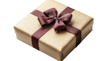 Obraz premium beige gift box isolated on white background