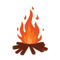 A cozy campfire glowing in the dark night, perfect for outdoor and nature themed designs, camping websites, or adventure blogs