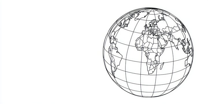 black and white globe earth world map clip art preview