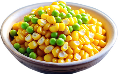 bowl of corn flakes isolated on transparent background