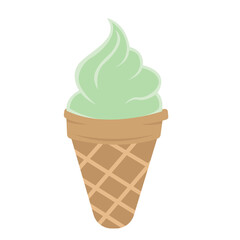 Green ice cream cone perfect for summer themed designs, food blog posts, dessert recipes, social media posts, and product packaging