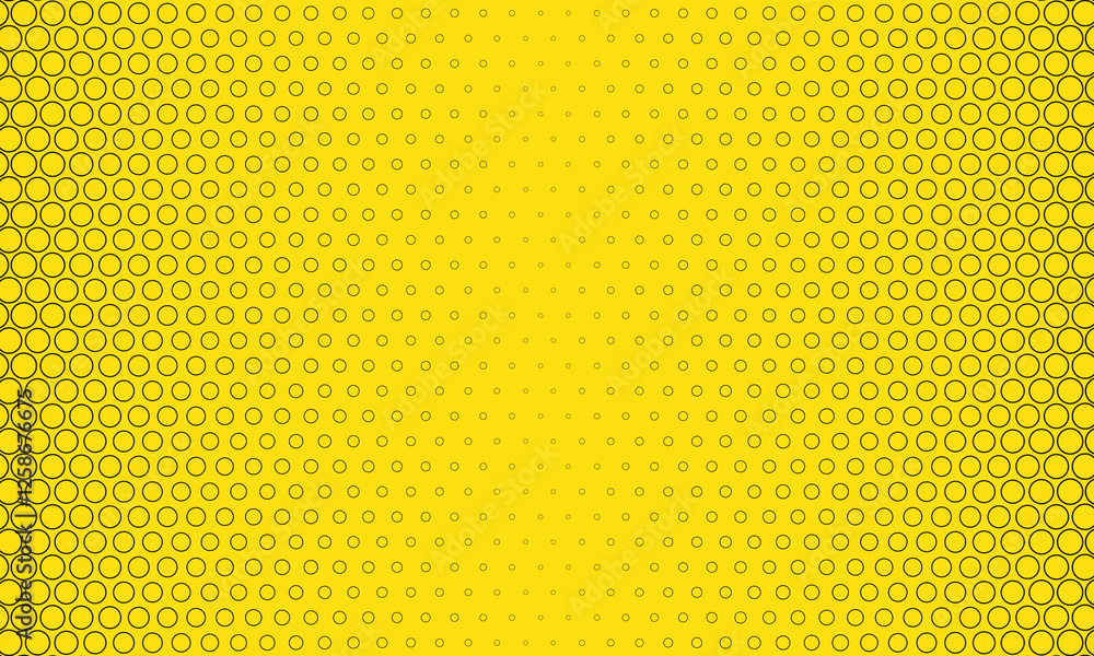 Poster abstract big small outline dot pattern on yellow can be used background.