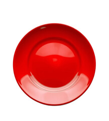 Single red plate isolated on a white background 