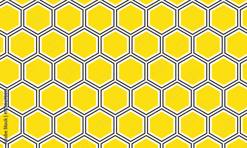 Aufkleber abstract black yellow honeycomb pattern can be used background.