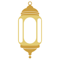 Gold silhouette of a Ramadan lantern suitable for festive designs, Ramadan decorations, Islamic celebrations, and cultural themed projects
