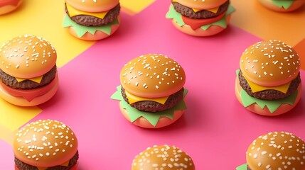 Burger drawing for food projects, perfect for restaurant branding and food concept designs, in a creative book illustration style