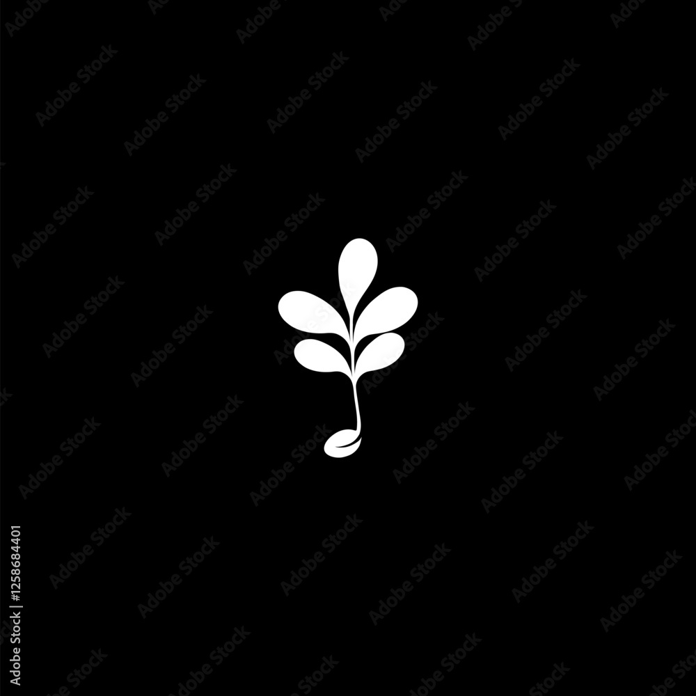Poster sprout icon isolated on dark background