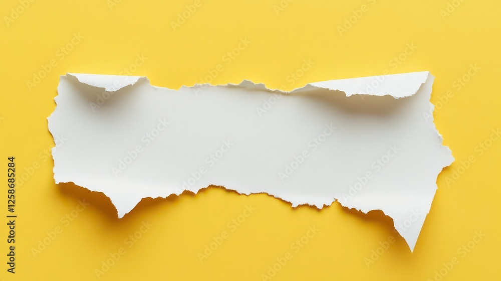Poster a torn white paper with a patient safety message set against a yellow background serving as a symbol