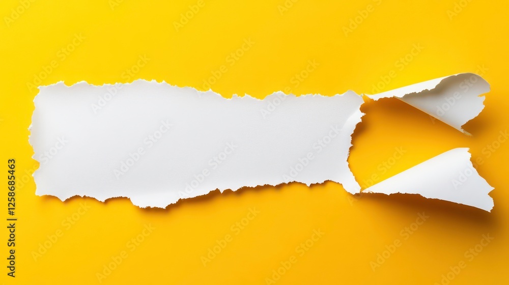 Poster a torn white paper with a patient safety message set against a yellow background serving as a symbol
