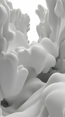 Obraz premium Abstract white paint swirls, dynamic motion, studio shot, background clean, ideal for design
