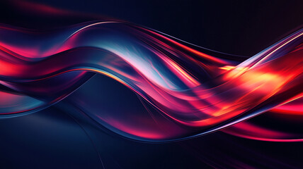 Naklejka premium A dynamic digital abstraction with fluid curves and bold color bursts that evoke energy and modern sophistication in HD.