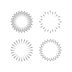 Rays vector icon set. Sparkle, shine, glow flat vector icons