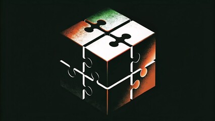 Puzzle of Unity Exploring the Symbolic Representation of Culture in a Three-Dimensional Artwork Contemporary Art Studio Setting Abstract Concept