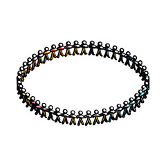 Illustrate diverse people interconnected in a dynamic, upward-spiraling formation, symbolizing unity and collaboration.