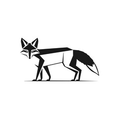 Obraz premium Fox head logo black and wide vector.