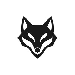 Fototapeta premium Fox head logo black and wide vector.