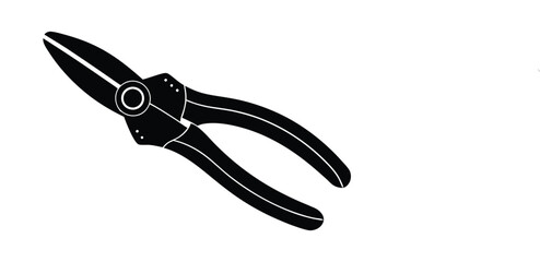 Silhouette of a nose pliers vector art illustration.eps