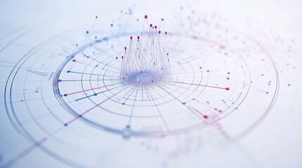 Abstract Data Visualization Network Graph Showing Connections