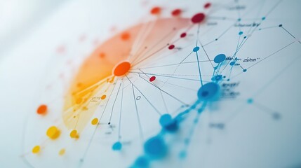 Abstract Network Diagram Showing Connections and Data Flow