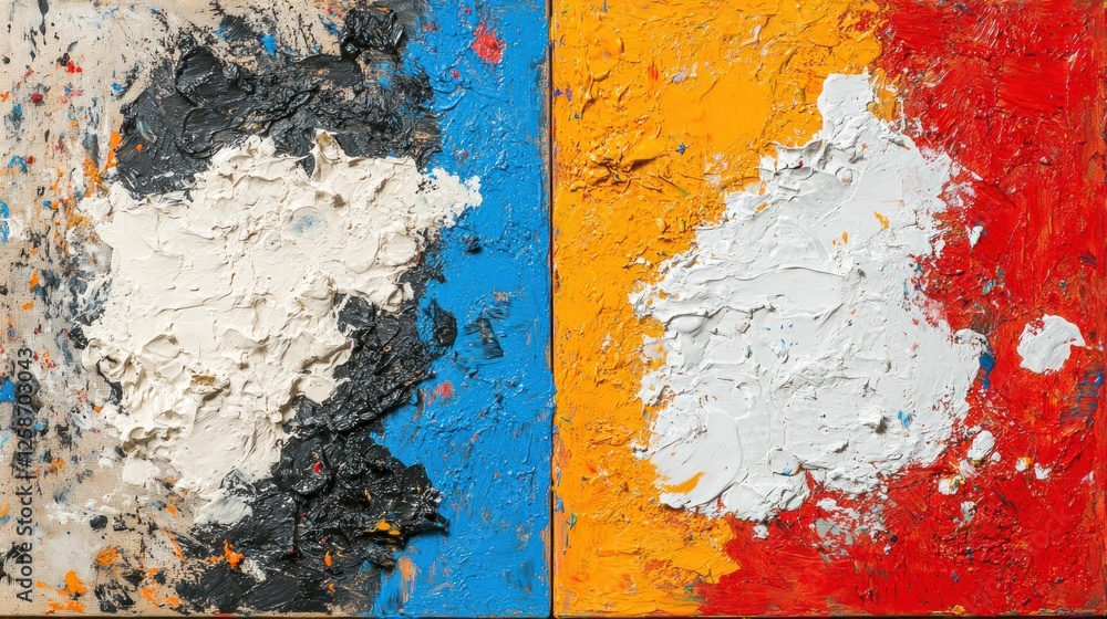 Poster abstract expressionism: a bold exploration of color and texture on canvas