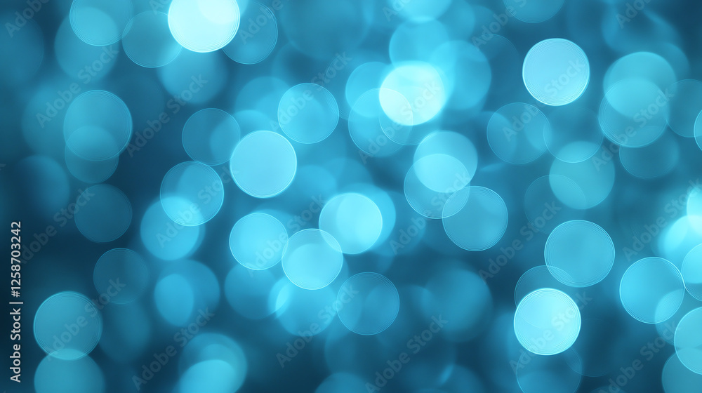 Poster dreamy teal bokeh lights create a magical atmosphere. the soft glow and blurred shapes evoke a sense