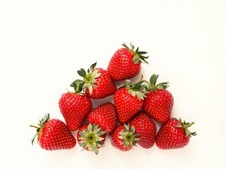 Fresh Red Strawberries on White Background
