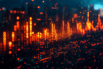 Naklejka premium AI generated holographic interface, showcasing advanced financial tools