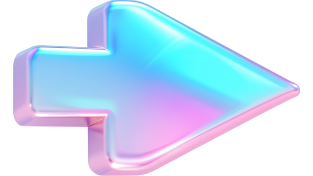 abstract 3d icon, blue glossy arrow icon  isolated on transparent background - Powered by Adobe
