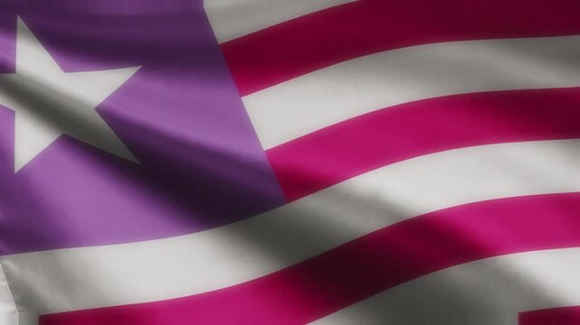 Liberian flag 4K, The Liberian flag flutters with pride, representing the nation's freedom and independence. Featuring red and white stripes along with a blue square in the canton, it is adorned.
