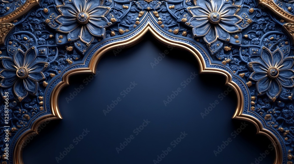Poster a captivating backdrop features elaborate arabesque patterns adorned with ornate floral designs in s