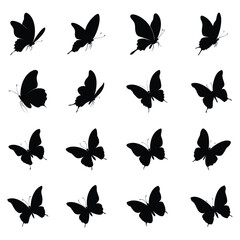 Butterflies Silhouette Vector Set