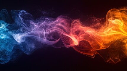 Fototapeta premium Abstract Swirling Blue Orange and Red Smoke Design