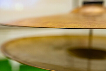 Obraz premium Close-up of Drum Set - Snare Drum and Hi-Hat Cymbals in Focus